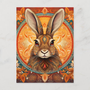 Bruine ogen Solarpunk Bunny Briefkaart
