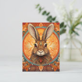 Bruine ogen Solarpunk Bunny Briefkaart (Staand voorkant)
