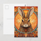 Bruine ogen Solarpunk Bunny Briefkaart (Voorkant / Achterkant)