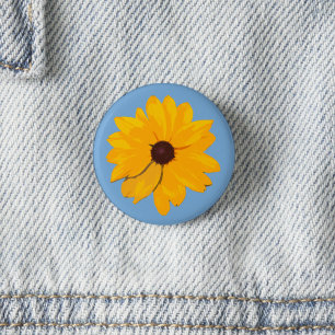 Bruine Ogen Susan Gele Bloem Ronde Button 3,2 Cm