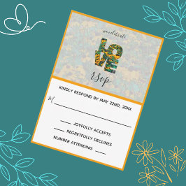 Bruine ogen Susan Orange LOVE-reactiekaart RSVP Kaartje