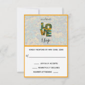 Bruine ogen Susan Orange LOVE-reactiekaart RSVP Kaartje (Voorkant)