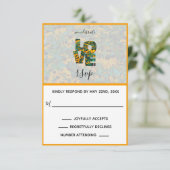 Bruine ogen Susan Orange LOVE-reactiekaart RSVP Kaartje (Staand voorkant)