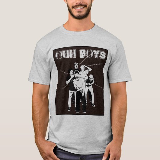 bruine OHH BOYS in zwart-wit T-shirt (Voorkant)