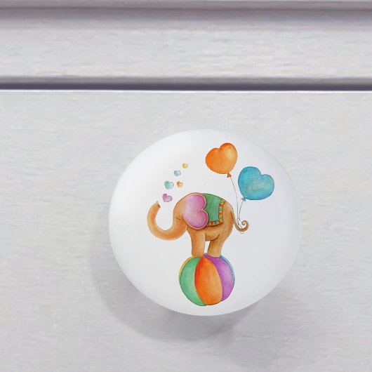 Bruine olifant grillige waterverf circus deurknop keramische knop