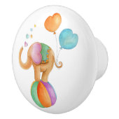 Bruine olifant grillige waterverf circus deurknop keramische knop (Rechts)