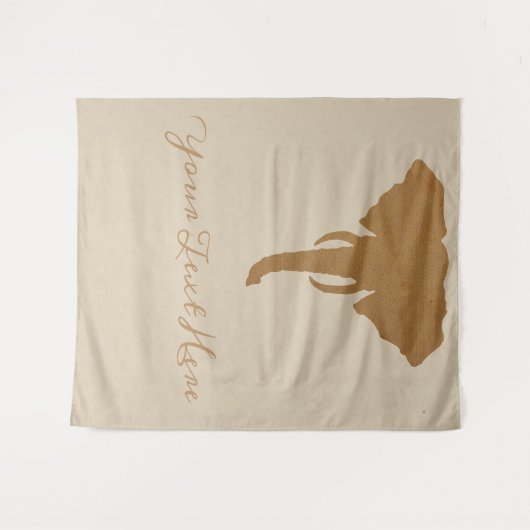 Bruine olifant hoofd rustieke Safari Chic Oerwoud Wandkleed (Voorkant (horizontaal))