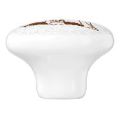 Bruine olifant lijn tekening keramische knop (Zijkant)