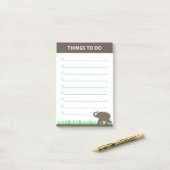 Bruine Olifant op Gras Planten Dingen om Te Doen Post-it® Notes (Op bureau)
