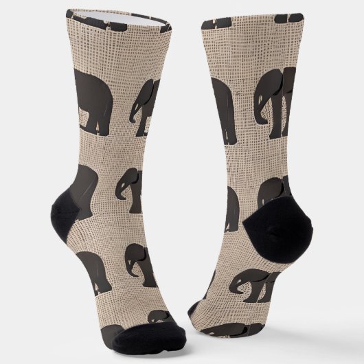 Bruine olifant sokken (Gebogen)