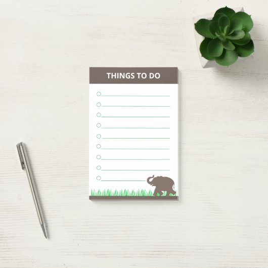 Bruine olifant voor gras Planten Post-it® Notes (Kantoor)