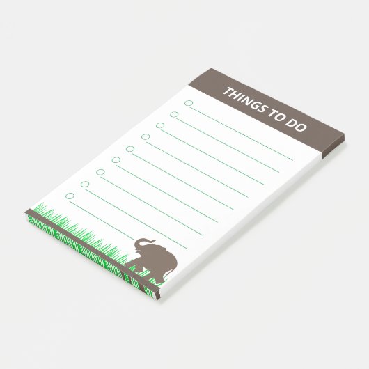 Bruine olifant voor gras Planten Post-it® Notes (Schuin)