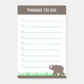 Bruine olifant voor gras Planten Post-it® Notes (Voorkant)
