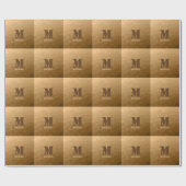 Bruine ombre geometrische mesh patroon Monogram Cadeaupapier (Vlak)