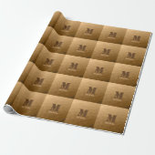 Bruine ombre geometrische mesh patroon Monogram Cadeaupapier (Uitgerold)