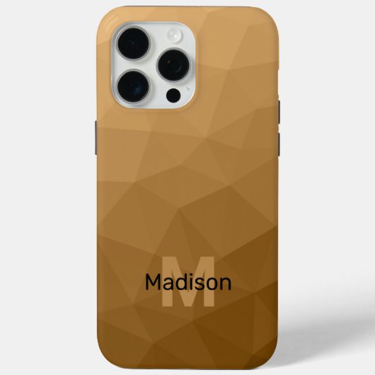 Bruine ombre geometrische mesh patroon Monogram Case-Mate iPhone Case (Achterkant)