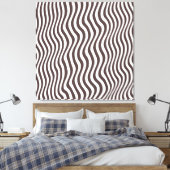 Bruine Optische Strepen Canvas Afdruk (Insitu (Slaapkamer))