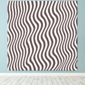 Bruine Optische Strepen Canvas Afdruk (Insitu (Houten vloer))