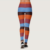 Bruine, Oranje & Blauwe Strepen leggings (Achterkant)