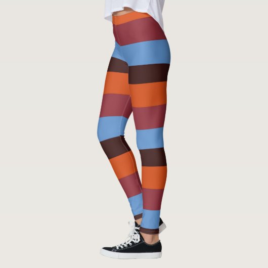 Bruine, Oranje & Blauwe Strepen leggings (Links)