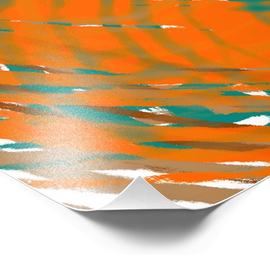 Bruine, Oranje en Blauwgroen Boho Earth Tone-kleur Foto Afdruk (Hoek)