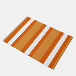 Bruine, oranje en witte strepen deurmat