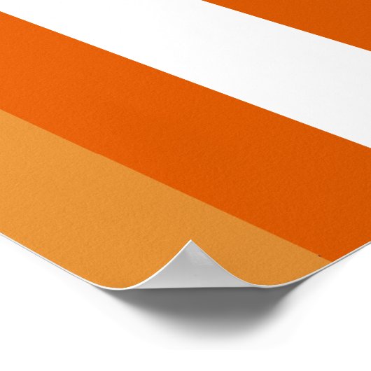 Bruine, oranje en witte strepen poster (Hoek)