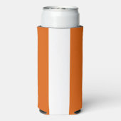 Bruine, oranje en witte strepen seltzer blikjeskoeler (Seltzer Achterkant)