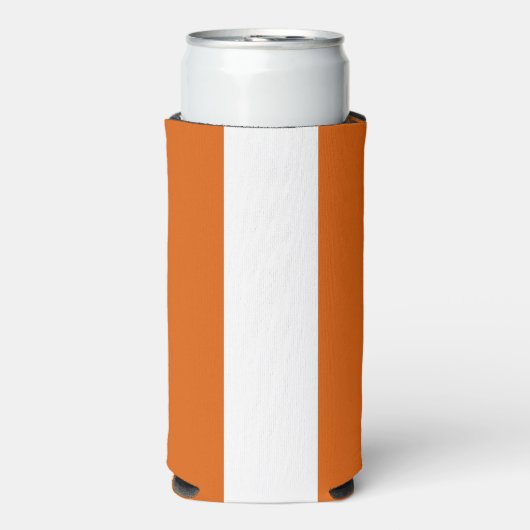 Bruine, oranje en witte strepen seltzer blikjeskoeler (Seltzer Voorkant)
