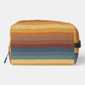 BRUINE ORANJE GEELBLAUWE STREPEN TOILETTASJE (Achterkant)