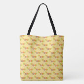 BRUINE & ORANJE HERFST BLOEMEN TOTE BAG (Achterkant)
