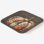 BRUINE & ORANJE HERFST PATCHWORK POMPOEN PAPIEREN BORDJE (Gebogen)