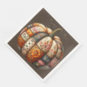 BRUINE & ORANJE HERFST PATCHWORK POMPOEN SERVET (Hoek)