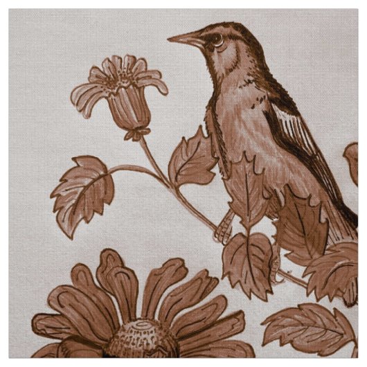 Bruine Oriole stof (Swatch)