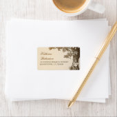 bruine oude boom adresetiketten voor bruiloft etiket (Insitu)