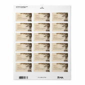 bruine oude boom adresetiketten voor bruiloft etiket (Full Sheet)