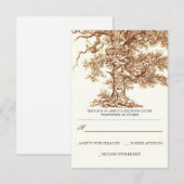 bruine oude boom rustieke bruiloft RSVP kaarten Kaartje (Voorkant / Achterkant)