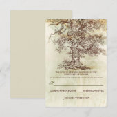 bruine oude boom rustieke bruiloft RSVP kaarten Kaartje (Voorkant / Achterkant)