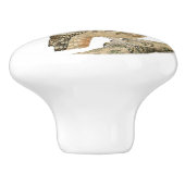  bruine ovale kunst keramische knop (Zijkant)