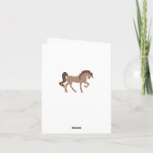  bruine paard en schuur hout meisjes bedankkaart (Achterkant)