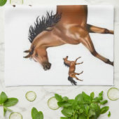 bruine paard keuken handdoek (Gevouwen)