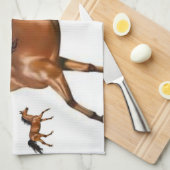 bruine paard keuken handdoek (Quarter Fold)
