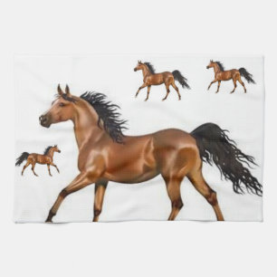 bruine paard keuken handdoek