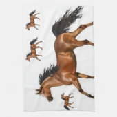 bruine paard keuken handdoek (Verticaal)