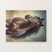 Bruine paard legpuzzel (Horizontaal)