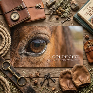 Bruine Paard Oog Paardentherapie Ranch Visitekaart Visitekaartje