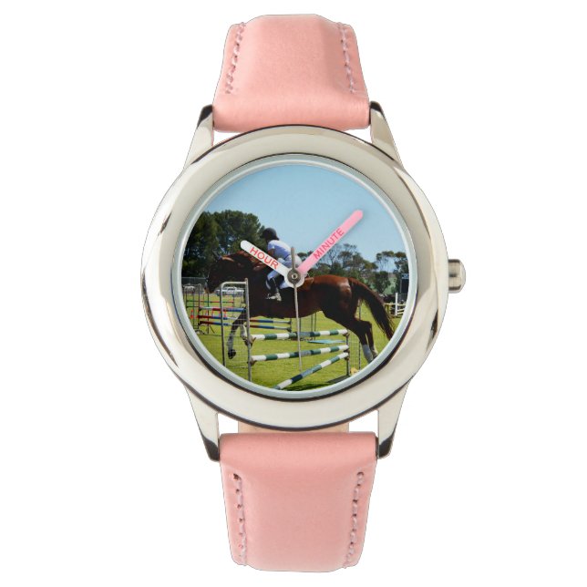 Bruine Paard Springen, Horloge (Voorkant)