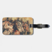 Bruine paarden bagagelabel (Achterkant horizontaal)