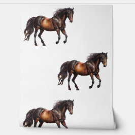 Bruine paarden behang