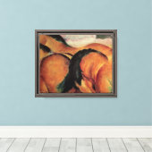 Bruine paarden canvas afdruk (Insitu (Houten vloer))